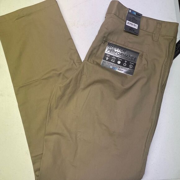 CoolKeep Mens Khaki tan Pants size 36 x 32 slim straight NWT - Picture 1 of 4
